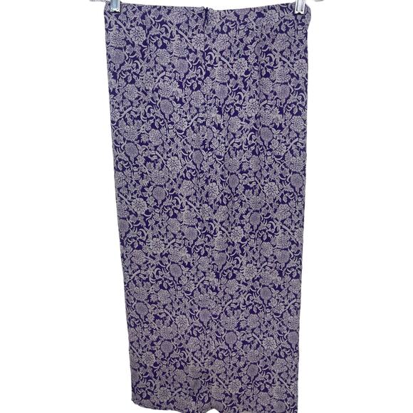 ZARA Front Knot Purple and Cream Colored Midi Skirt Size Medium - Picture 2 of 4